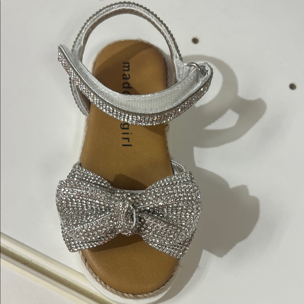 Madden Girl Glittering Silver Bow Sandals - Picture 2 of 2